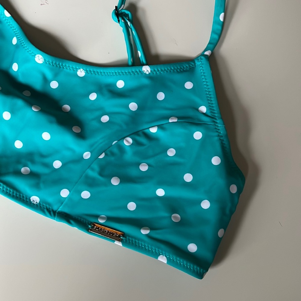 MODERN Blackbough Blue Polka Dot Bikini Top